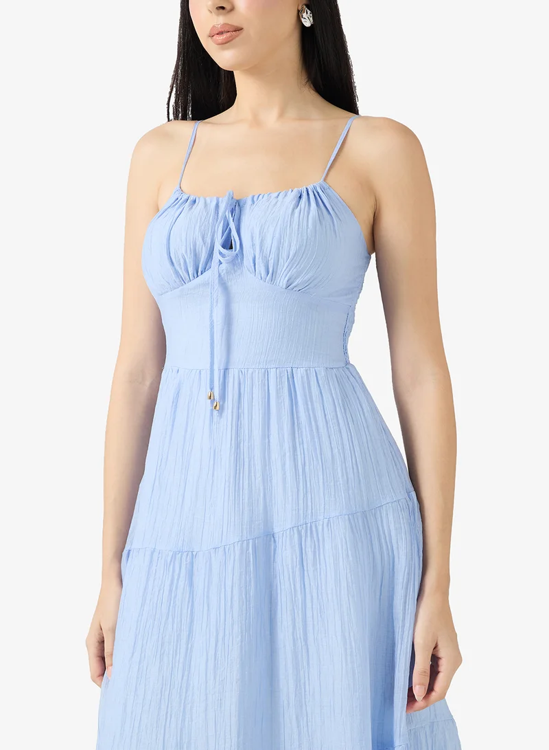 Ella  Tiered Dress With Back Tie Up for Women | Best Price UAE